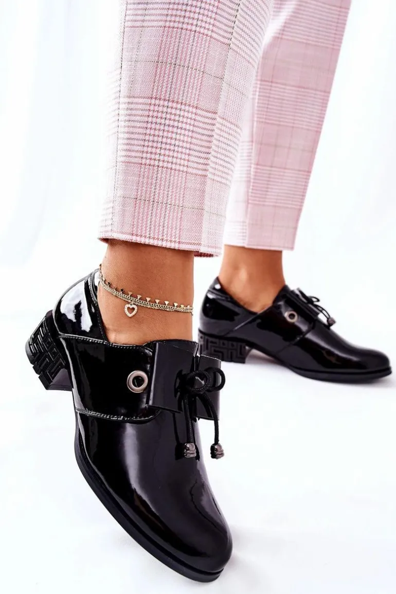 Lakierowane Półbuty Sergio Leone PB260 Czarne