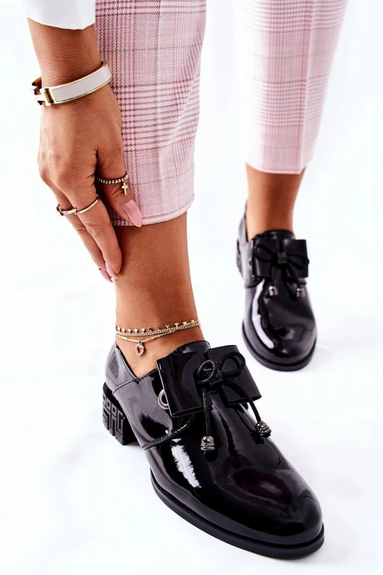 Lakierowane Półbuty Sergio Leone PB260 Czarne