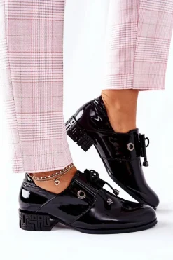 Lakierowane Półbuty Sergio Leone PB260 Czarne