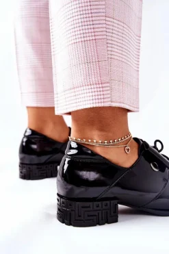 Lakierowane Półbuty Sergio Leone PB260 Czarne