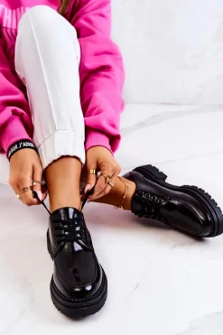 Lakierowane Półbuty Wiązane La.Fi Czarne Joselin