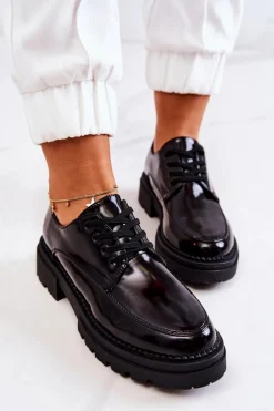 Lakierowane Półbuty Wiązane La.Fi Czarne Joselin