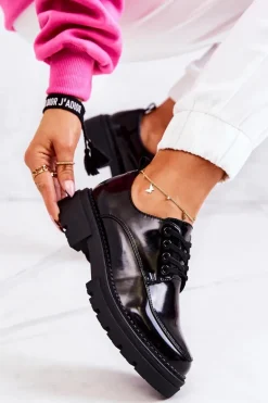 Lakierowane Półbuty Wiązane La.Fi Czarne Joselin