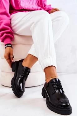 Lakierowane Półbuty Wiązane La.Fi Czarne Joselin