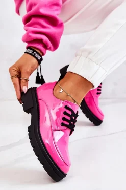 Lakierowane Półbuty Wiązane La.Fi Różowe Joselin