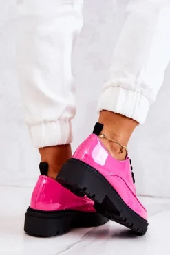 Lakierowane Półbuty Wiązane La.Fi Różowe Joselin