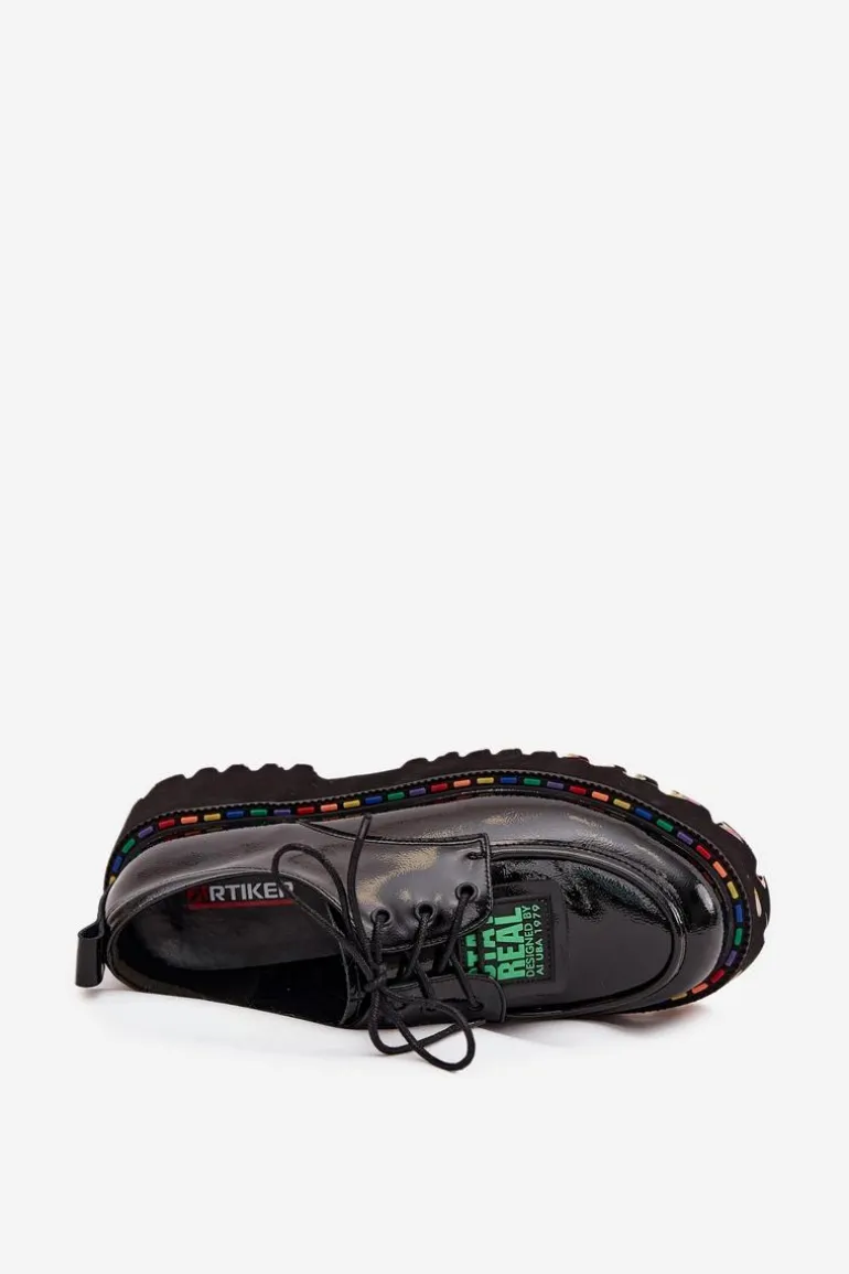 Lakierowane Skórzane Półbuty Damskie Artiker 57C0172 Czarne