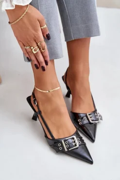 Lakierowane Szpilki Z Klamrą Czarne Zeisia