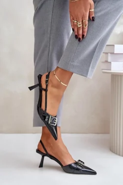 Lakierowane Szpilki Z Klamrą Czarne Zeisia