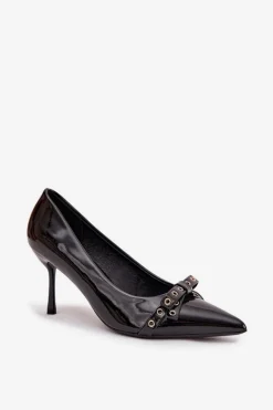 Lakierowane Szpilki Z Kokardką Czarne Janisse