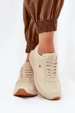 Lekkie Buty Sportowe Damskie Big Star RR274630 HI-POLY SYSTEM Beżowe