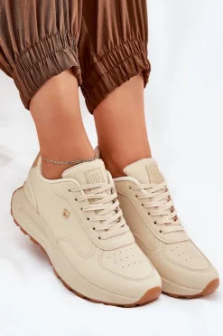 Lekkie Buty Sportowe Damskie Big Star RR274630 HI-POLY SYSTEM Beżowe