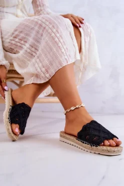 Lekkie Damskie Klapki Czarne Polly