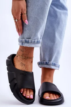 Lekkie Damskie Piankowe Klapki Big Star LL274594 Czarne