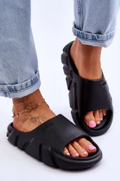 Lekkie Damskie Piankowe Klapki Big Star LL274594 Czarne