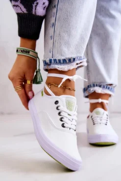 Lekkie Damskie Tenisówki Big Star JJ274260 Białe