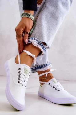 Lekkie Damskie Tenisówki Big Star JJ274260 Białe