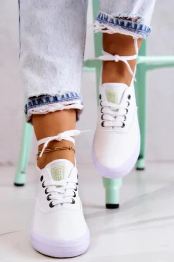 Lekkie Damskie Tenisówki Big Star JJ274260 Białe