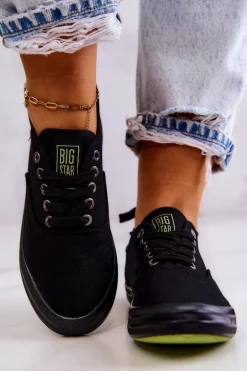 Lekkie Damskie Tenisówki Big Star JJ274261 Czarne