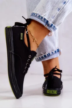 Lekkie Damskie Tenisówki Big Star JJ274261 Czarne