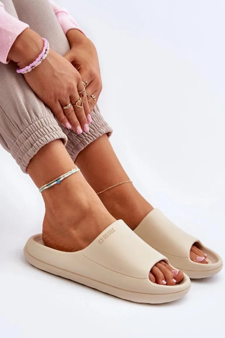 Lekkie Klapki Damskie Big Star NN274A040 Beżowe