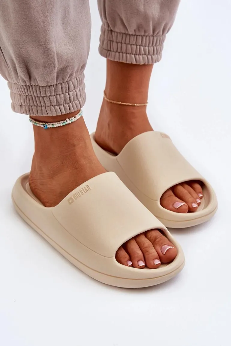 Lekkie Klapki Damskie Big Star NN274A040 Beżowe