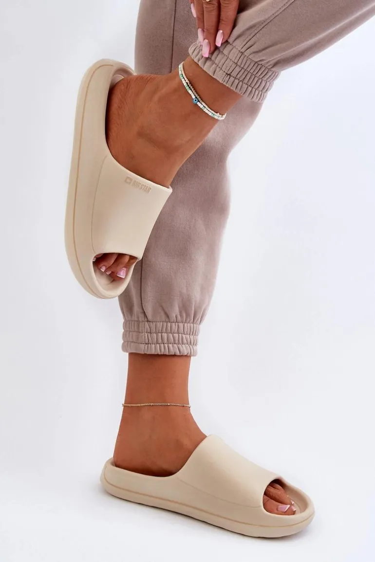 Lekkie Klapki Damskie Big Star NN274A040 Beżowe