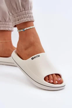 Lekkie Klapki Damskie Big Star NN274A043 Białe