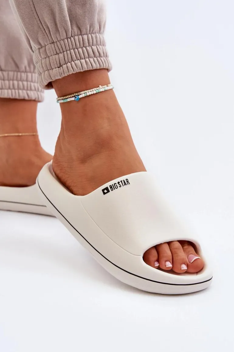 Lekkie Klapki Damskie Big Star NN274A043 Białe