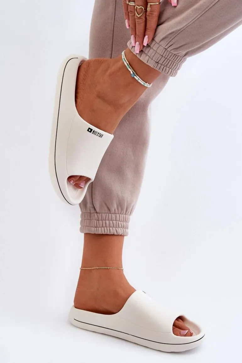 Lekkie Klapki Damskie Big Star NN274A043 Białe