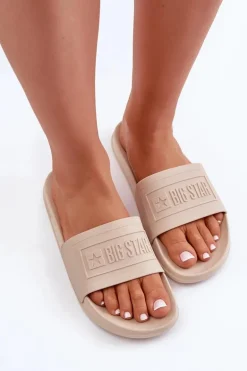 Lekkie Klapki Damskie Big Star OO274035 Beżowe