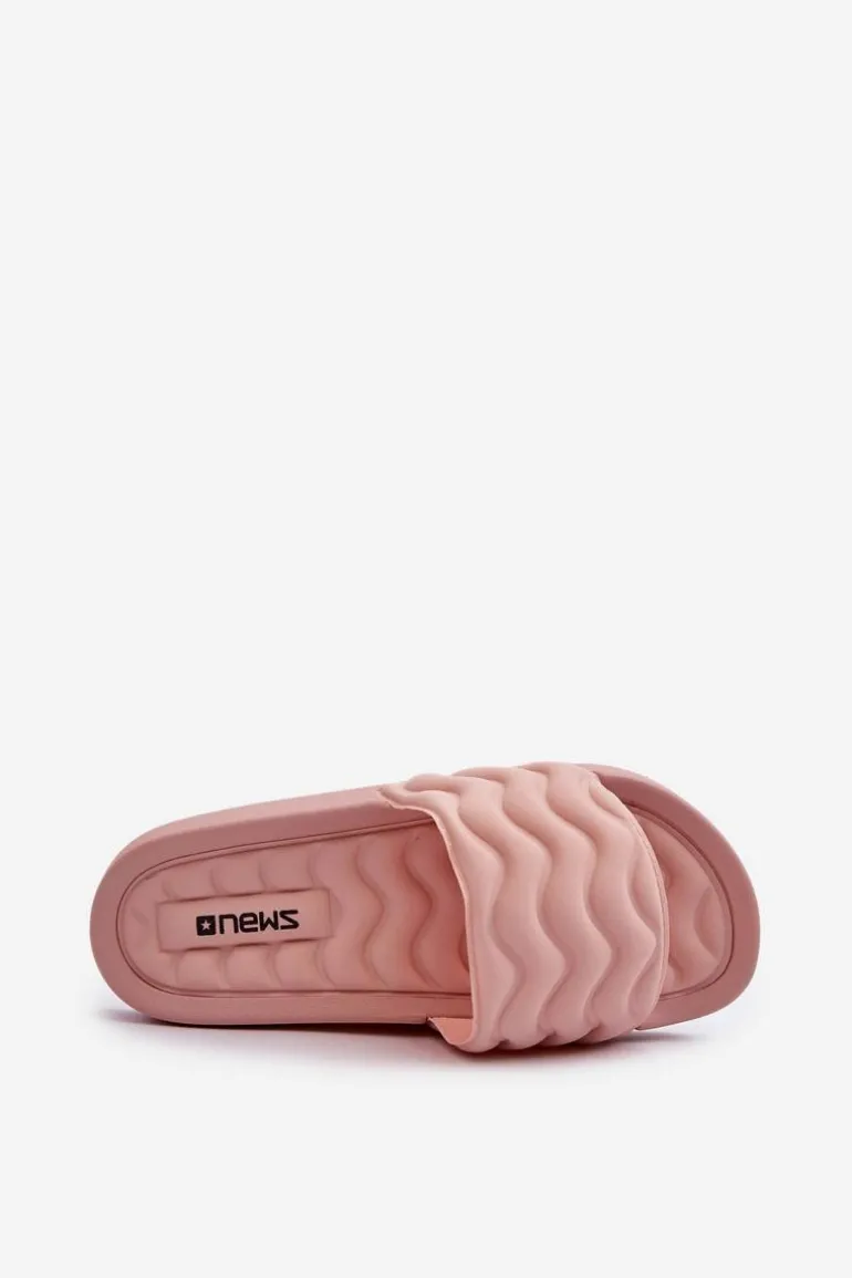 Lekkie Klapki Damskie Na Basen Jasnoróżowe Beliordia