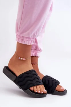 Lekkie Klapki Damskie Na Basen Czarne Beliordia