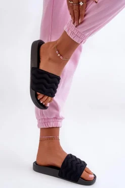 Lekkie Klapki Damskie Na Basen Czarne Beliordia