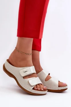 Lekkie Klapki Damskie Z Eko Skóry Srebrne Frellia