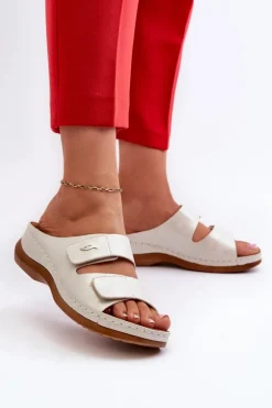 Lekkie Klapki Damskie Z Eko Skóry Srebrne Frellia