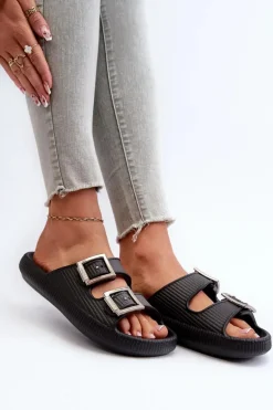 Lekkie Klapki Damskie ZAXY LL285088 Czarne