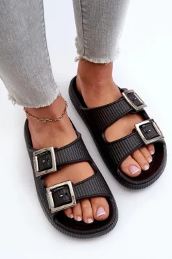 Lekkie Klapki Damskie ZAXY LL285088 Czarne