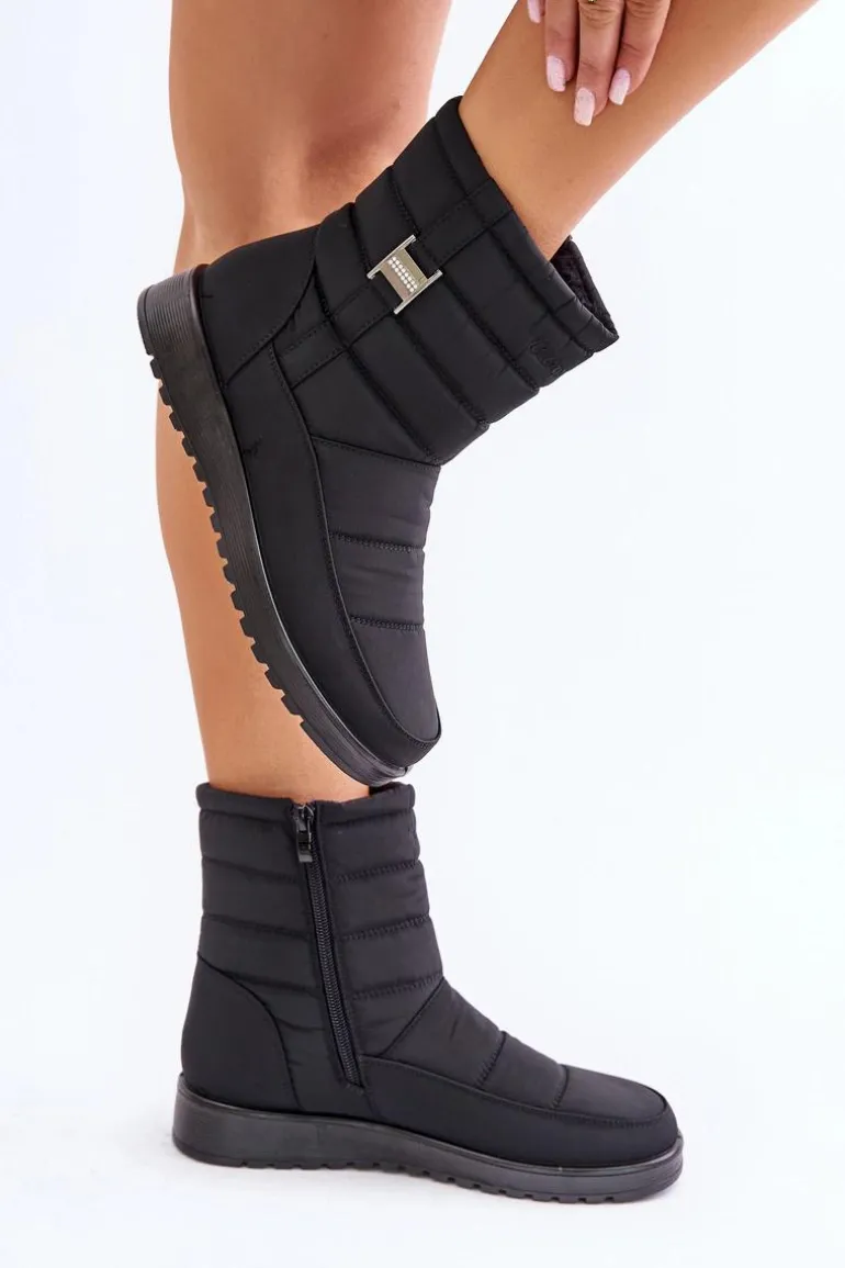 Lekkie Śniegowce Damskie Na Zamek Czarne Mezitha