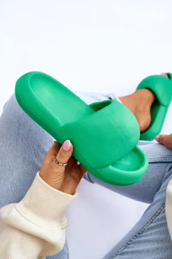 Lekkie Piankowe Damskie Klapki Na Platformie Zielone Milton