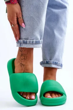 Lekkie Piankowe Damskie Klapki Na Platformie Zielone Milton