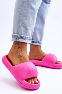 Lekkie Piankowe Damskie Klapki Na Platformie Fuksja Milton