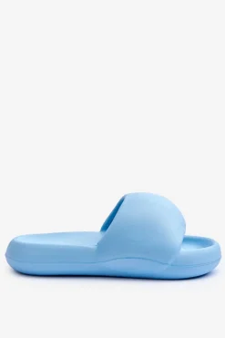 Lekkie Piankowe Damskie Klapki Na Platformie Niebieskie Milton