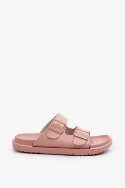 Lekkie Piankowe Klapki Damskie Z Klamrami Big Star NN274A753 Różowe