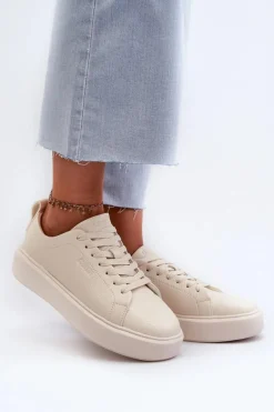 Lekkie Sneakersy Damskie Big Star NN274321 Memory Foam System Beżowe