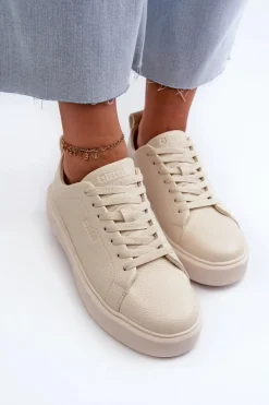 Lekkie Sneakersy Damskie Big Star NN274321 Memory Foam System Beżowe