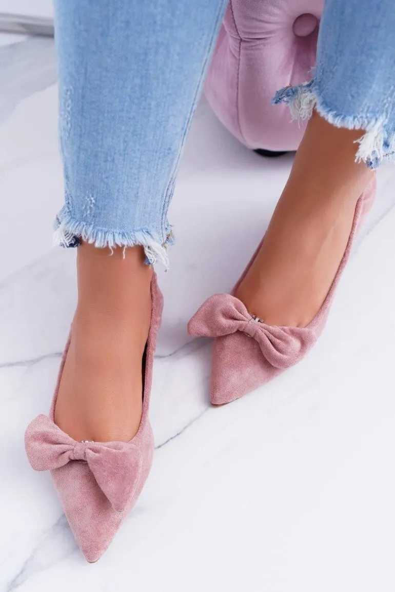 LU BOO Balerinki Moments z odpinaną kokardą różowe