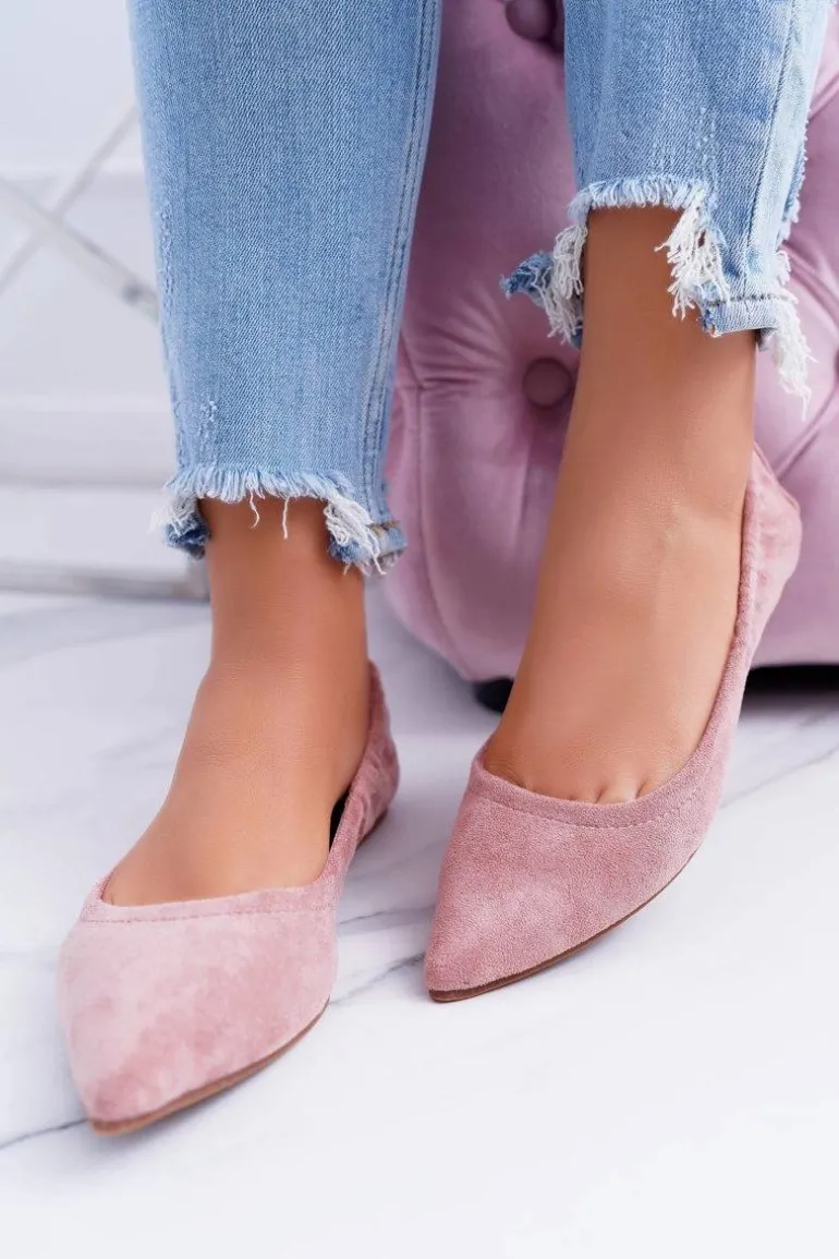 LU BOO Balerinki Moments z odpinaną kokardą różowe