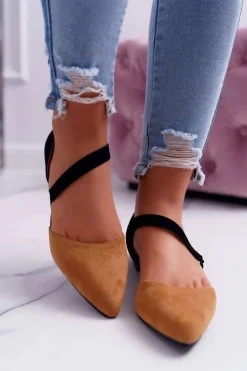 Lu Boo Baleriny W Szpic Zamsz Camel Carana