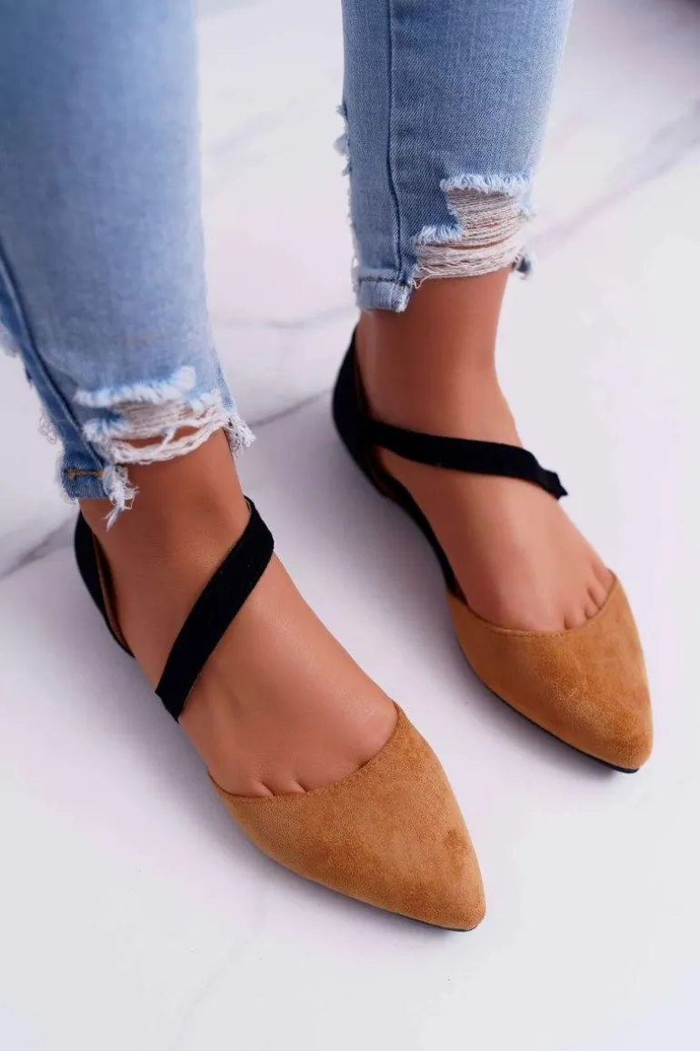 Lu Boo Baleriny W Szpic Zamsz Camel Carana